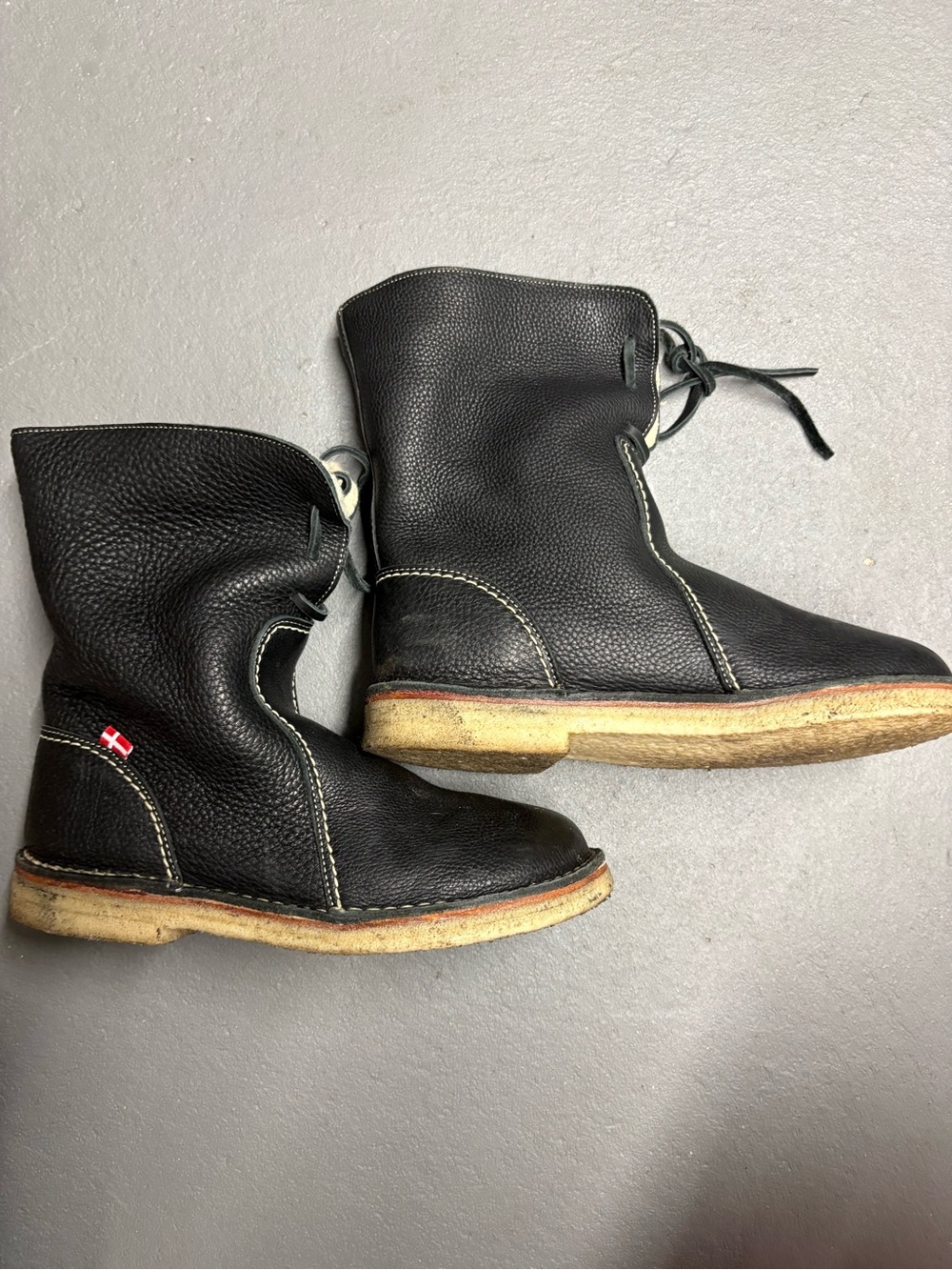 Duckfeet Århus Shearling Wool-Lined Pebbled Leather Boots Size 41